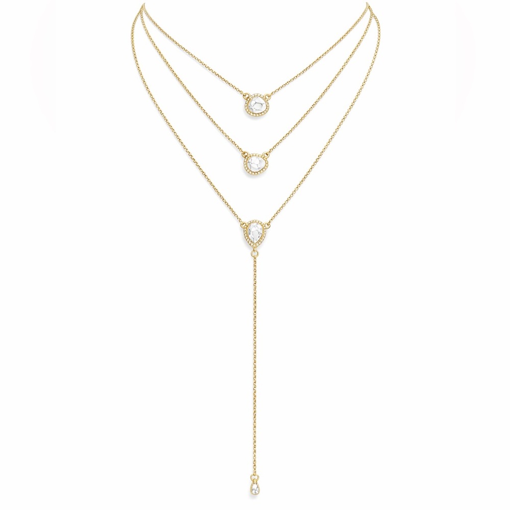 Layered Gold Natural Stone Necklace - Picture 6 of 6